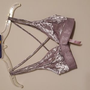 Victoria secret light purple velvet crossback bralette